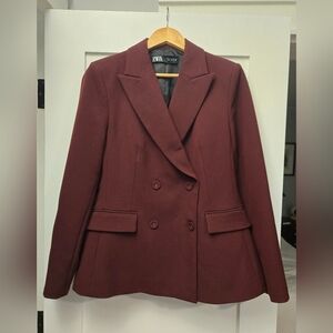 Zara Burgundy Blazer